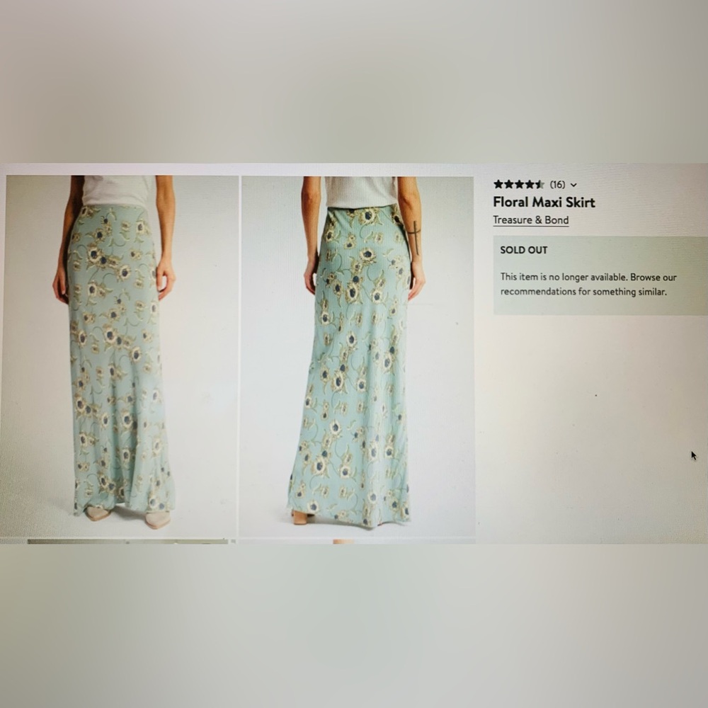 Maxi Skirt by Treasure & Bond Floral Blue and Cream - Picture 11 of 11